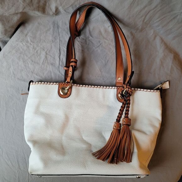 Source Unknown Handbags - off white and brown tote shoulder bag